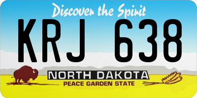 ND license plate KRJ638