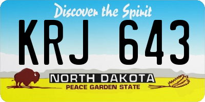 ND license plate KRJ643