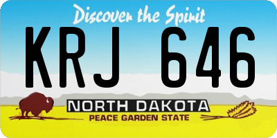 ND license plate KRJ646