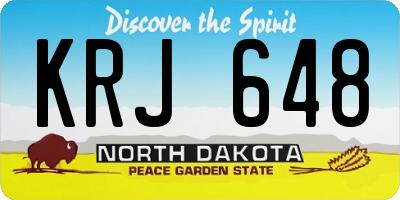 ND license plate KRJ648