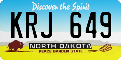 ND license plate KRJ649