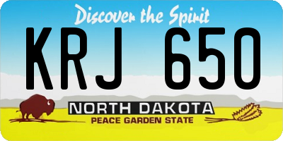 ND license plate KRJ650