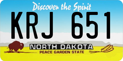 ND license plate KRJ651