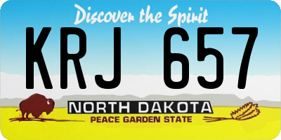 ND license plate KRJ657