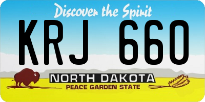 ND license plate KRJ660