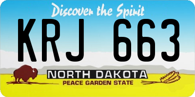 ND license plate KRJ663