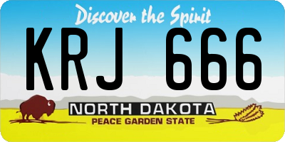 ND license plate KRJ666