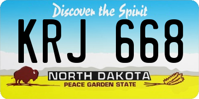 ND license plate KRJ668