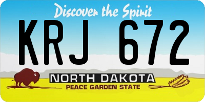 ND license plate KRJ672