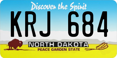 ND license plate KRJ684