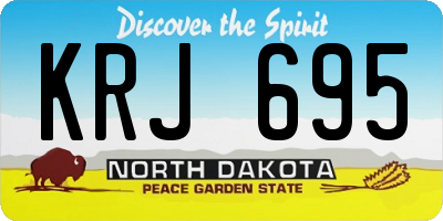 ND license plate KRJ695