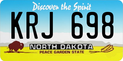 ND license plate KRJ698