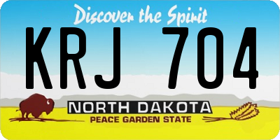 ND license plate KRJ704
