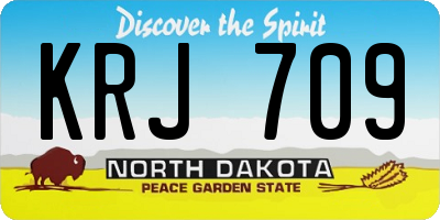 ND license plate KRJ709