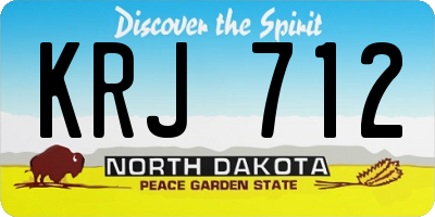 ND license plate KRJ712