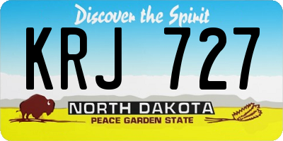ND license plate KRJ727