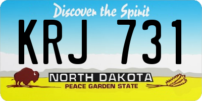 ND license plate KRJ731