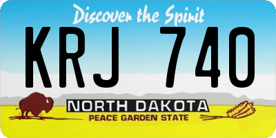 ND license plate KRJ740