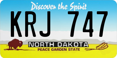 ND license plate KRJ747