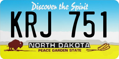 ND license plate KRJ751