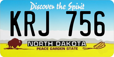 ND license plate KRJ756