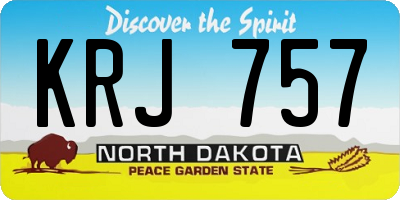 ND license plate KRJ757