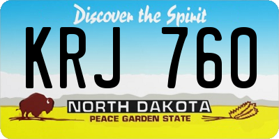 ND license plate KRJ760