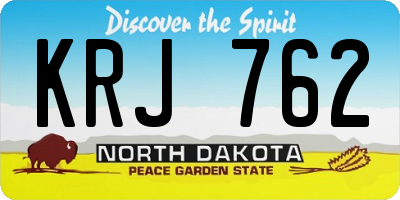 ND license plate KRJ762