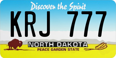 ND license plate KRJ777