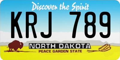 ND license plate KRJ789