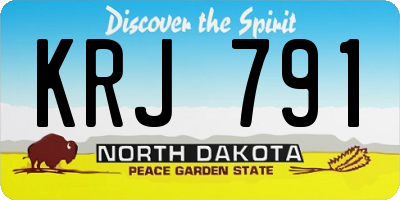 ND license plate KRJ791