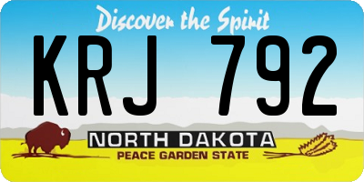 ND license plate KRJ792