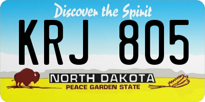 ND license plate KRJ805