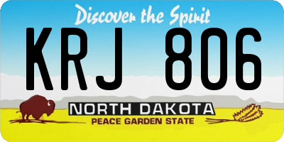 ND license plate KRJ806