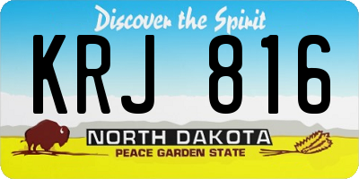 ND license plate KRJ816