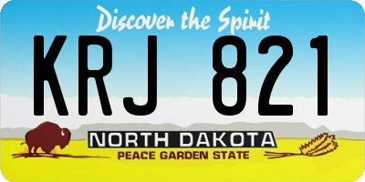 ND license plate KRJ821