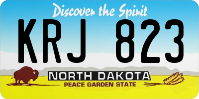 ND license plate KRJ823