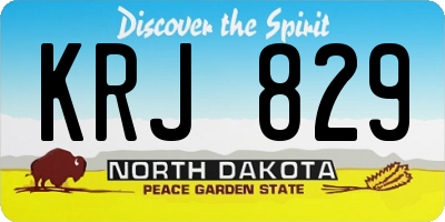 ND license plate KRJ829