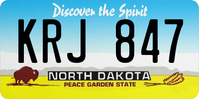 ND license plate KRJ847