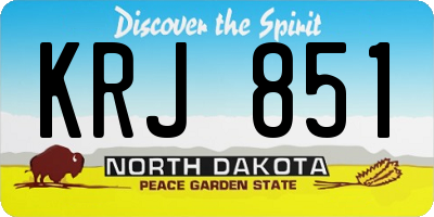 ND license plate KRJ851