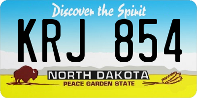 ND license plate KRJ854