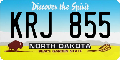 ND license plate KRJ855