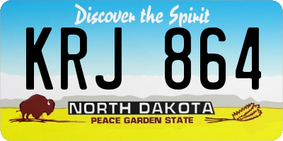 ND license plate KRJ864