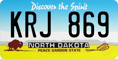 ND license plate KRJ869