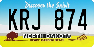 ND license plate KRJ874