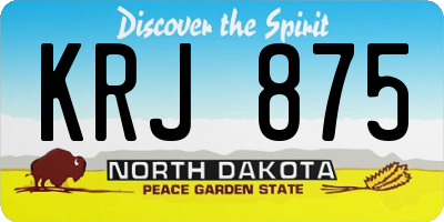 ND license plate KRJ875
