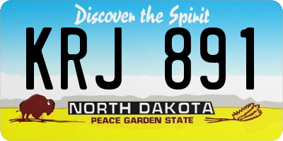 ND license plate KRJ891