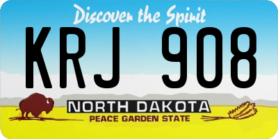 ND license plate KRJ908