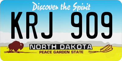 ND license plate KRJ909