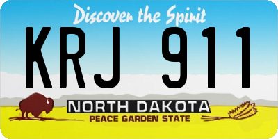 ND license plate KRJ911